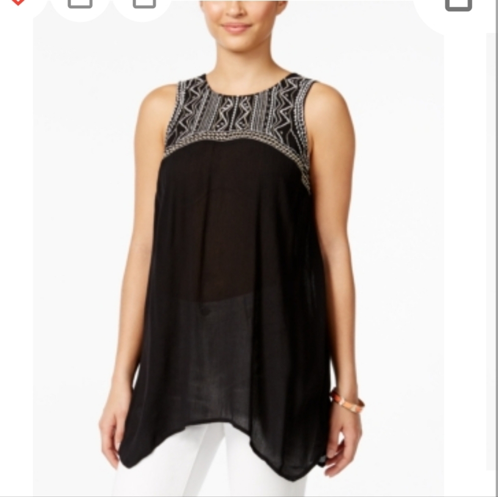 Style & Co. Black and White Asymmetrical Tunic